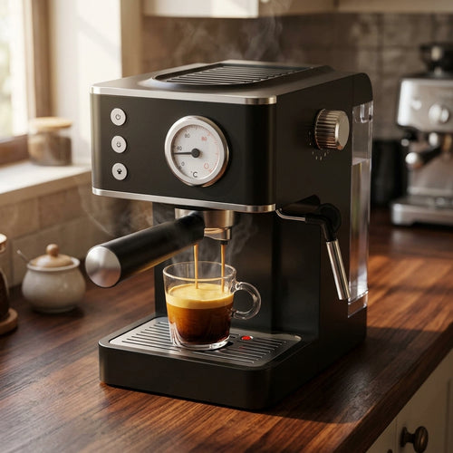 20-Bar Espresso Coffee Machine – 2-in-1 Coffee Maker & Milk Frother with 1350W, 1.2L Tank & Analog Dial