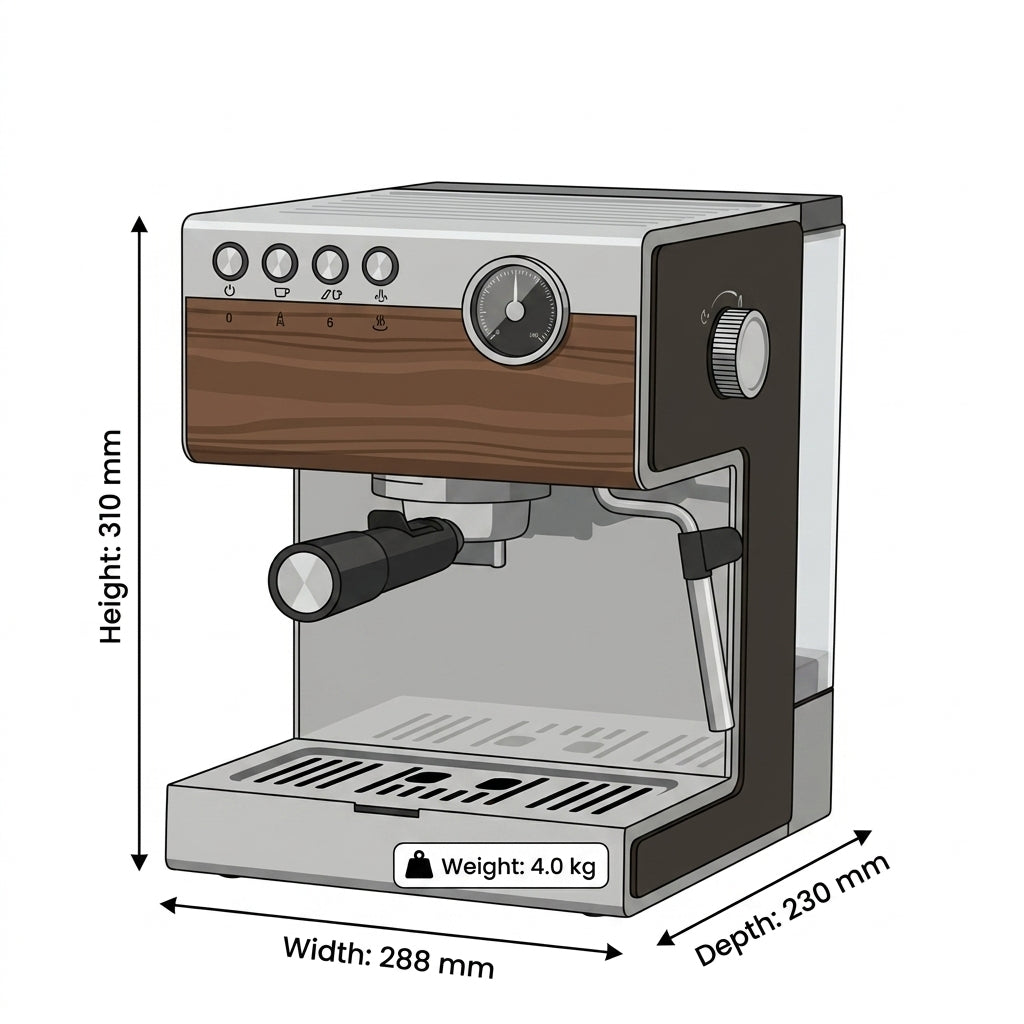 15-Bar Italian Pump Espresso Machine – 950W Touch Screen Coffee Maker with Temperature Dial & Overheat Protection