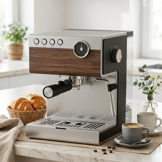 15-Bar Italian Pump Espresso Machine – 950W Touch Screen Coffee Maker with Temperature Dial & Overheat Protection