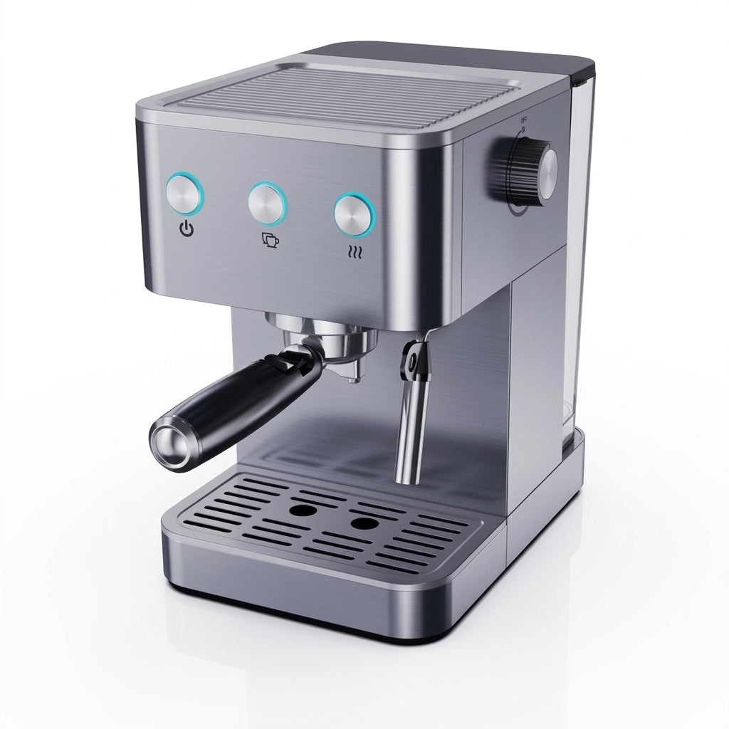 20 Bar S/S Cover Espresso Machine – 850W Manual Control with Auto Pressure Release & 1.8L Tank