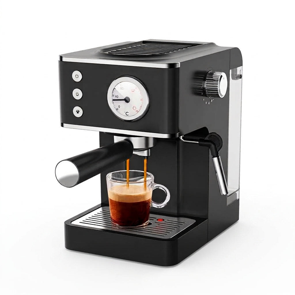 20-Bar Espresso Coffee Machine – 2-in-1 Coffee Maker & Milk Frother with 1350W, 1.2L Tank & Analog Dial