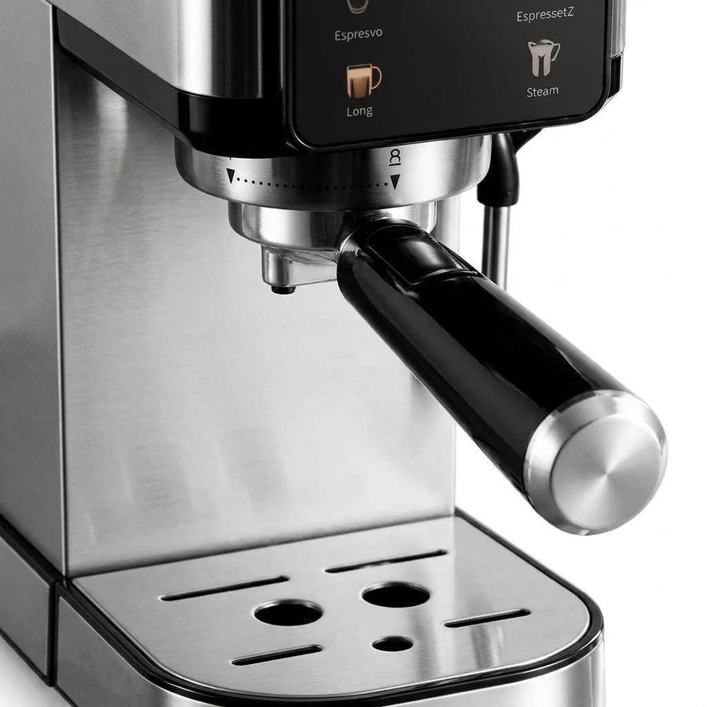 Italian Semi-Automatic Espresso Machine – 1350W Stainless Steel Housing with Steam Function for 3-5 Cups
